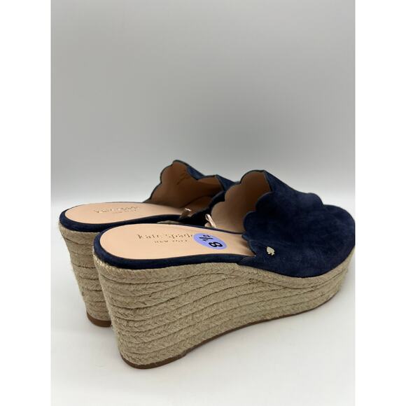 Kate Spade Toby Wedges Women's Espadrille Blue Sandal S8341002 Size US 8.5 - Picture 7 of 12